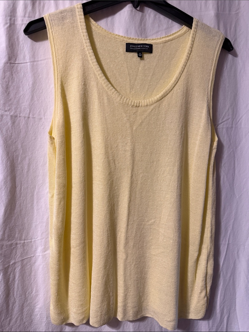 Jones New York Pale Yellow Knit Tank Top